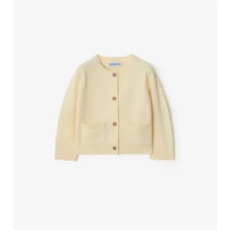 Cardigan de lana y cachemira con parches de cuadros