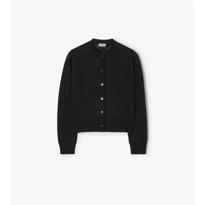 Cardigan de lana y seda a cuadros