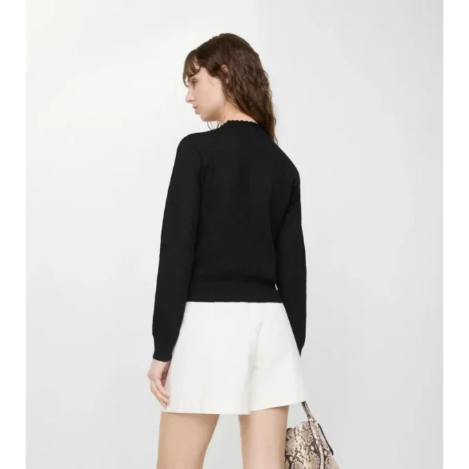 Cardigan de lana y seda a cuadros