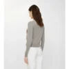 Cardigan de lana y seda con paneles de cuadros