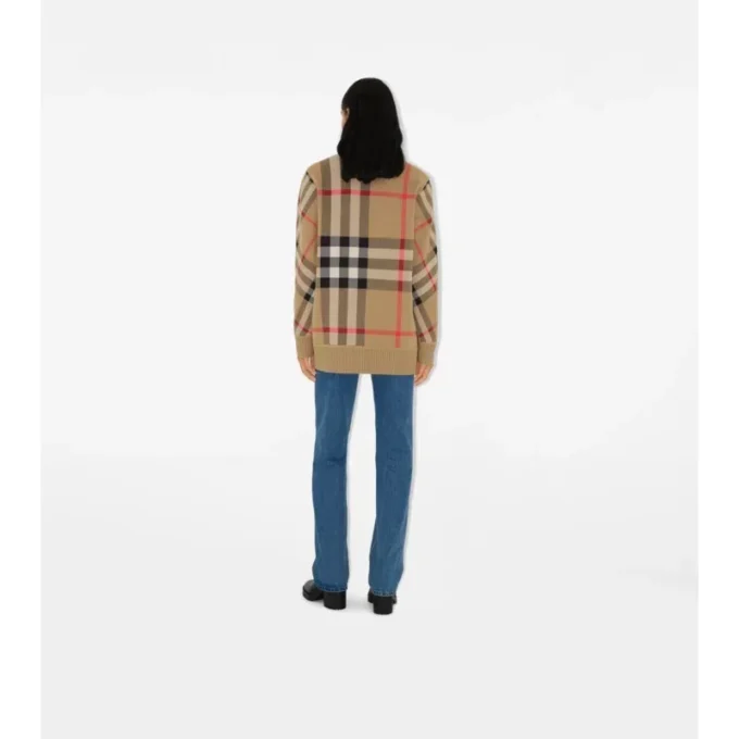 Cardigan de mezcla de lana a cuadros