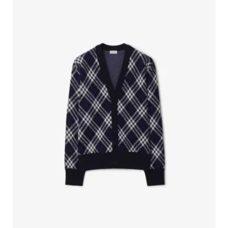 Cardigan de mezcla de lana con estampado de cuadros
