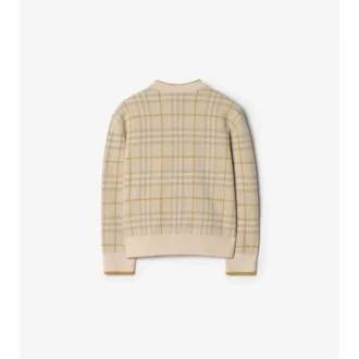 Cardigan de mezcla de lana con estampado de cuadros metalizados