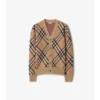 Cardigan de mezcla de lana y mohair con estampado de cuadros Cardigan de mezcla de lana y mohair con estampado de cuadros