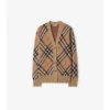 Cardigan de mezcla de lana y mohair con estampado de cuadros