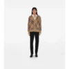 Cardigan de mezcla de lana y mohair con estampado de cuadros