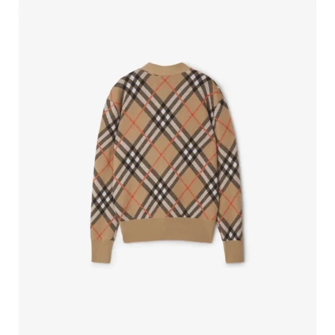 Cardigan de mezcla de lana y mohair con estampado de cuadros