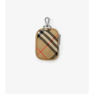 Cartera con cremallera y estampado de cuadros
