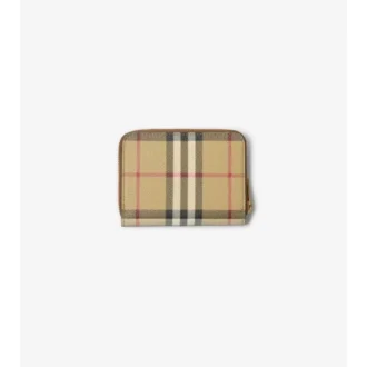 Cartera pequeña con cremallera y estampado de cuadros