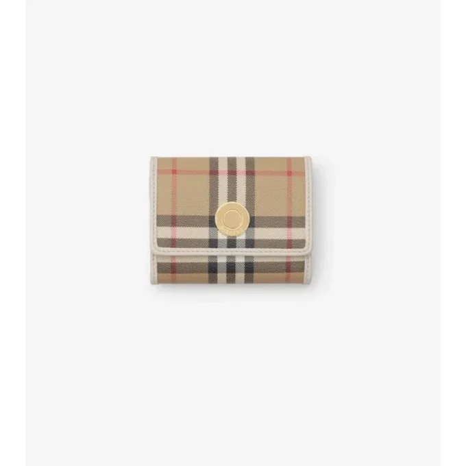 Cartera plegable con estampado de cuadros pequeños Cartera plegable con estampado de cuadros pequeños