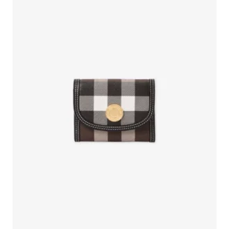 Cartera plegable con estampado de cuadros pequeños