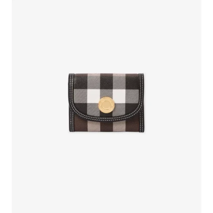 Cartera plegable con estampado de cuadros pequeños Cartera plegable con estampado de cuadros pequeños