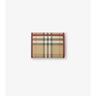 Cartera plegable con estampado de cuadros pequeños