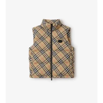 Chaleco acolchado con estampado de cuadros