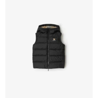 Chaleco acolchado de nylon con capucha