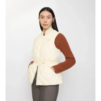 Chaleco de nylon con costuras en forma de cuadros