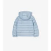 Chaqueta acolchada con capucha de nailon con cinta a cuadros Chaqueta acolchada con capucha de nailon con cinta a cuadros