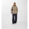 Chaqueta acolchada con capucha de nailon con estampado de cuadros Chaqueta acolchada con capucha de nailon con estampado de cuadros