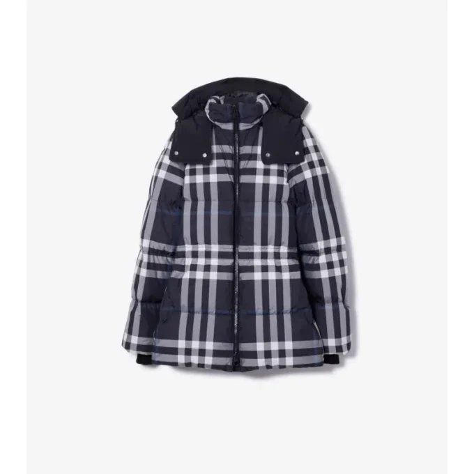 Chaqueta acolchada con estampado de cuadros