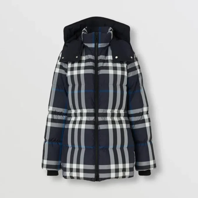 Chaqueta acolchada con estampado de cuadros
