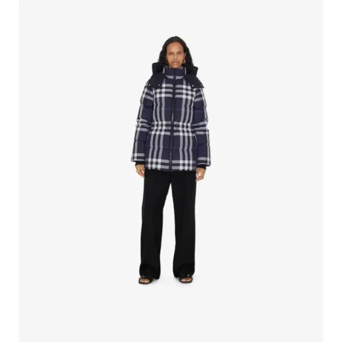 Chaqueta acolchada con estampado de cuadros