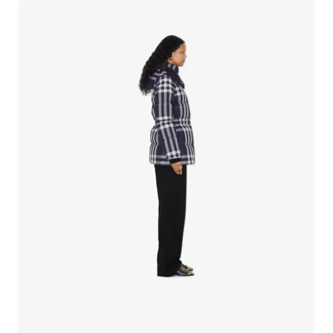 Chaqueta acolchada con estampado de cuadros