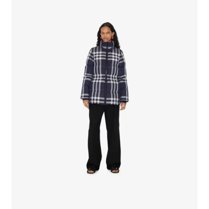 Chaqueta acolchada con estampado de cuadros