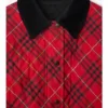 Chaqueta acolchada de algodón a cuadros de corte corto