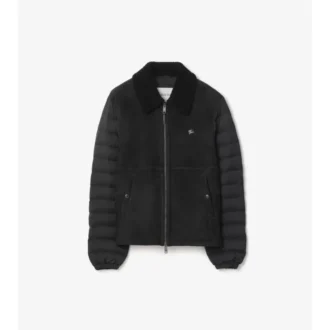 Chaqueta acolchada de nylon y piel de oveja