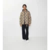 Chaqueta acolchada reversible con capucha y estampado de cuadros