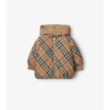 Chaqueta acolchada reversible de nailon con estampado de cuadros Chaqueta acolchada reversible de nailon con estampado de cuadros