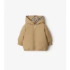 Chaqueta acolchada reversible de nailon con estampado de cuadros Chaqueta acolchada reversible de nailon con estampado de cuadros