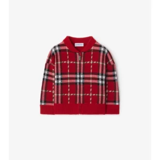 Chaqueta bomber de lana con estampado de cuadros