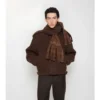 Chaqueta con bufanda desmontable de mezcla de lana Chaqueta con bufanda desmontable de mezcla de lana