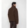 Chaqueta con bufanda desmontable de mezcla de lana Chaqueta con bufanda desmontable de mezcla de lana
