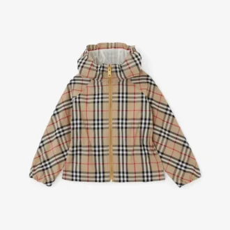 Chaqueta con capucha de algodón Vintage Check Chaqueta con capucha de algodón Vintage Check