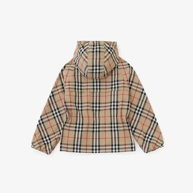 Chaqueta con capucha de algodón Vintage Check Chaqueta con capucha de algodón Vintage Check