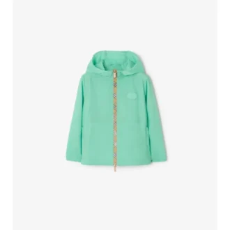 Chaqueta con capucha de nailon con cinta a cuadros
