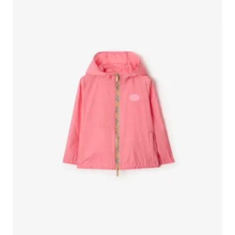 Chaqueta con capucha de nailon con cinta a cuadros Chaqueta con capucha de nailon con cinta a cuadros