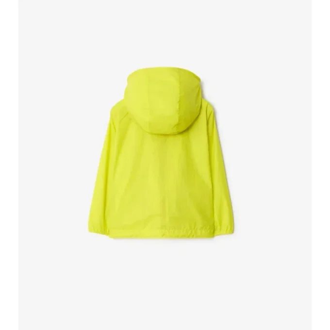 Chaqueta con capucha de nailon con cinta a cuadros Chaqueta con capucha de nailon con cinta a cuadros