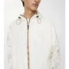 Chaqueta con capucha de nailon con cinta a cuadros