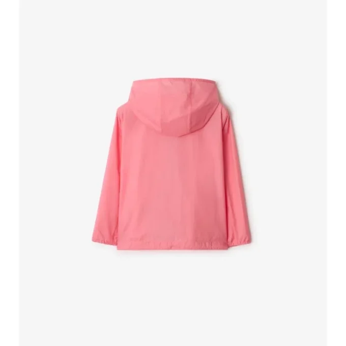 Chaqueta con capucha de nailon con cinta a cuadros Chaqueta con capucha de nailon con cinta a cuadros