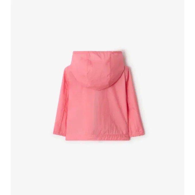 Chaqueta con capucha de nailon con cinta a cuadros Chaqueta con capucha de nailon con cinta a cuadros