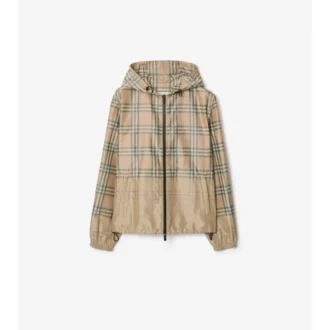 Chaqueta con capucha y estampado de cuadros degradado Chaqueta con capucha y estampado de cuadros degradado