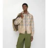 Chaqueta con capucha y estampado de cuadros degradado