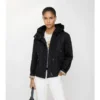 Chaqueta corta acolchada de nylon con capucha