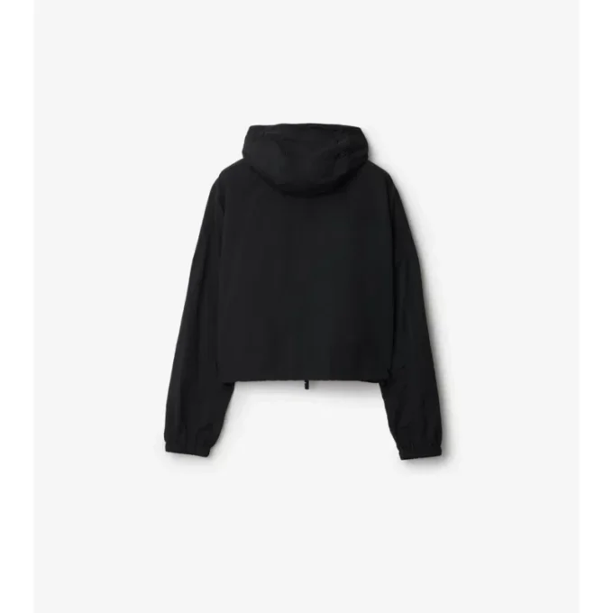 Chaqueta corta con capucha de nylon