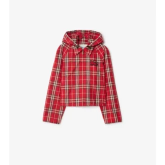 Chaqueta corta con capucha Newcott a cuadros