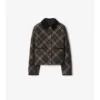 Chaqueta corta de algodón acolchado con estampado de cuadros