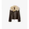 Chaqueta de aviador corta de piel de oveja